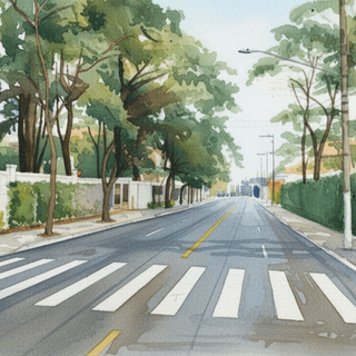 Rua arborizada do Jardim Marajoara